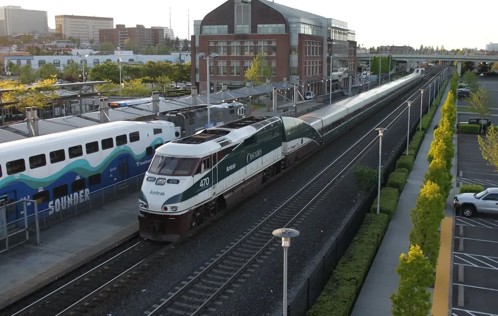 Baltimore to New York train at a railway station