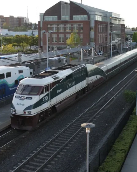 Baltimore to New York train at a railway station