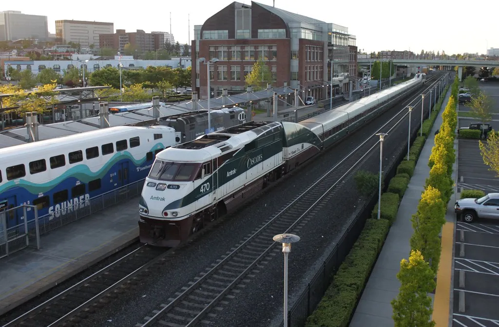 Baltimore to New York train at a railway station