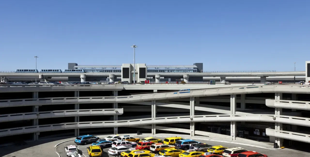 Ace Rent a Car Denver Airport pickup and drop-off area.