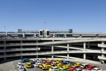 Ace Rent a Car Denver Airport pickup and drop-off area.