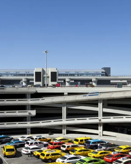 Ace Rent a Car Denver Airport pickup and drop-off area.