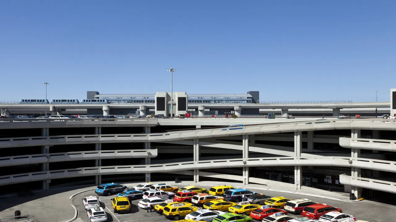 Ace Rent a Car Denver Airport pickup and drop-off area.